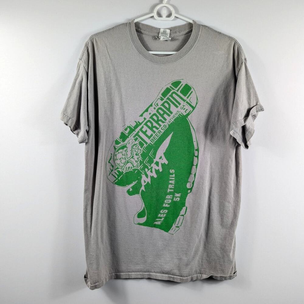 Terrapin Beer Co L Ales For Trails 5K Gray Graphic T-Shirt Athens GA Brewery